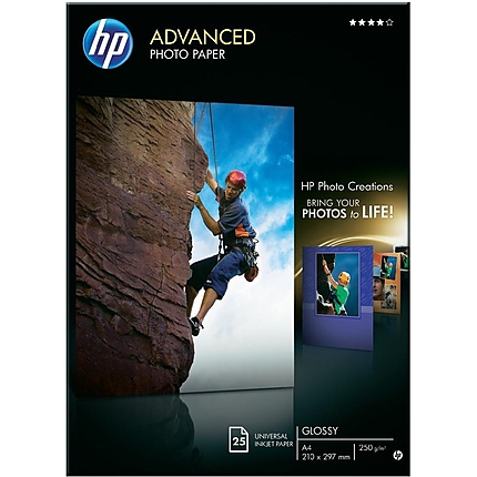 HP Advanced Glossy Photo Paper-25 sht/A4/210 x 297 mm