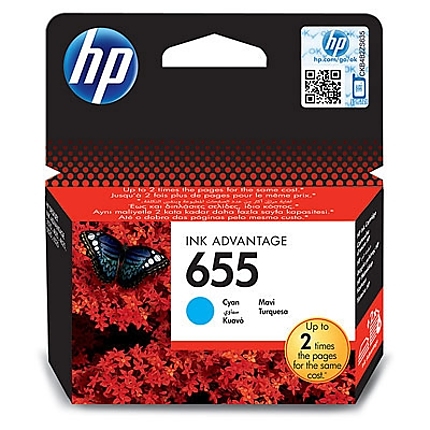 HP 655 Cyan Ink Cartridge