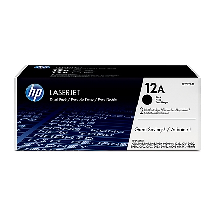 HP 12A Black Dual Pack LaserJet Toner Cartridges