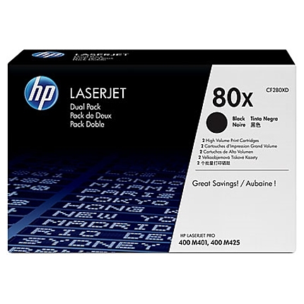 HP 80X Black Dual Pack LaserJet Toner Cartridges