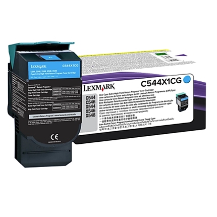 Lexmark C544X1CG C/X544, 546, X548 Cyan Return Programme 4K Toner Cartridge