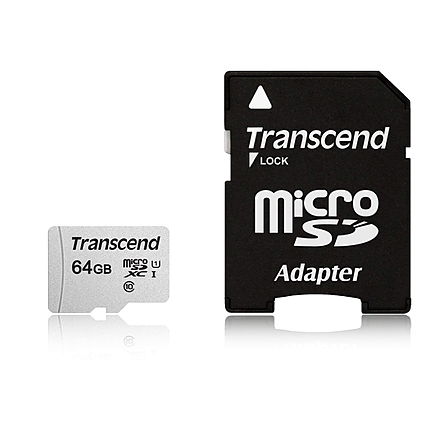 Transcend 64GB microSD w/ adapter UHS-I U1 A1