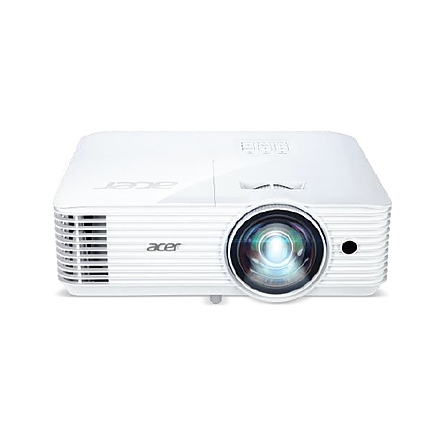 Acer Projector S1386WHn, DLP, Short Throw, WXGA (1280x800), 3600 ANSI Lumens, 20000:1, 3D, HDMI, VGA, LAN, RCA, Audio in, Audio out, VGA out, DC Out (5V/1A, USB-A), Speaker 16W, Bluelight Shield, 3.1kg, White