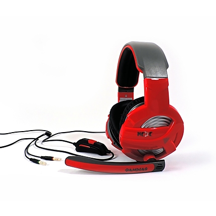 Жични Gaming Слушалки, Gamdias, HEBE GHS2300, Red/Black, 3.5mm 3pin