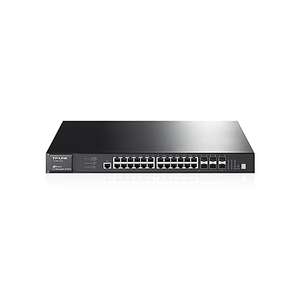 Комутатор TP-LINK T3700G-28TQ, 28Gbit порта L3, 4Gbit комбинирани SFP слота