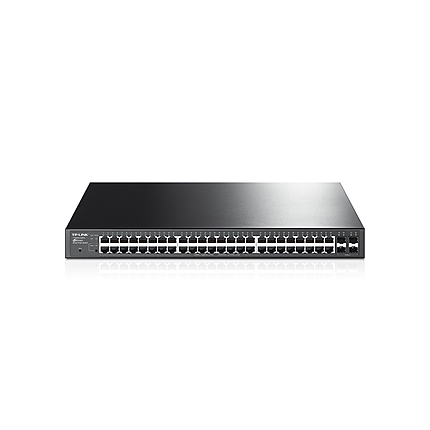 Комутатор TP-LINK T1600G-52PS, 48-port Gigabit PoE+ порта, 4 SFP slots, управляем