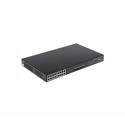 Комутатор Dahua PFS4420-16GT-250, 16GE PoE+, 4GE, L2 web управление, 250W