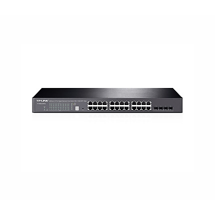 Комутатор TP-LINK T1700G-28TQ, 24Gbit порта L2+, 4x10GE SFP+ слота, физ. стекиране до 6