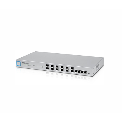 Комутатор Ubiquiti US-16-XG, 12 x SFP+, 4 x RJ45 10GbE, up to 160Gbps, Rack-Mount, UniFi