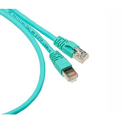 Пач кабел 3M VOL-6ASFL-L2, RJ45, S/FTP, CAT6a, 2м, тюркоаз