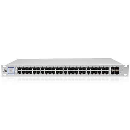 Комутатор Ubiquiti US-48-500W, 48-порта PoE+ GbE, 2xSFP слота, 500W, управляем