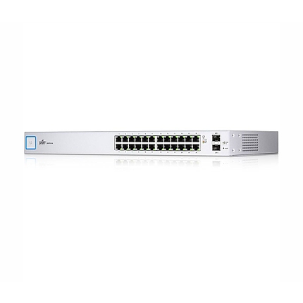 Комутатор Ubiquiti US-24, 24-портов Gbit, 2xSFP слота, управляем, рак монтаж 1U