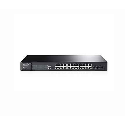 Комутатор TP-LINK T2600G-28TS, 24-port Gigabit порта + 4 SFP слота, L2+, DoS, ACL, IPv6