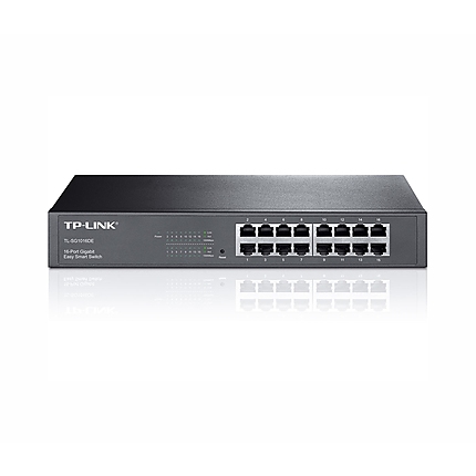 Комутатор TP-LINK TL-SG1016DE, 16х 10/100/1000M RJ45 порта, монтаж в шкаф, управляем