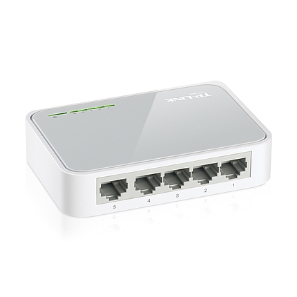 Комутатор TP-LINK TL-SF1005D, 5-порта 10/100Mbps, неуправляем, настолен