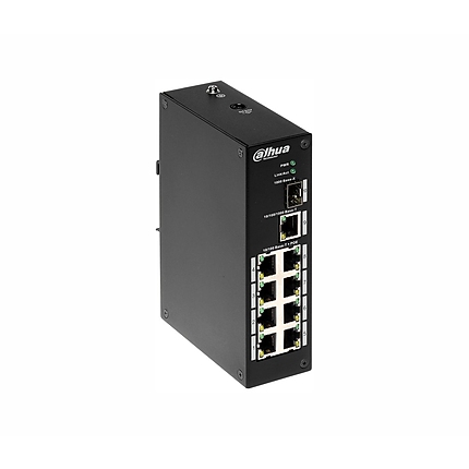 Комутатор Dahua PFS3110-8P-96, 8FE PoE+1GE+1GE SFP, неуправляем, 96W