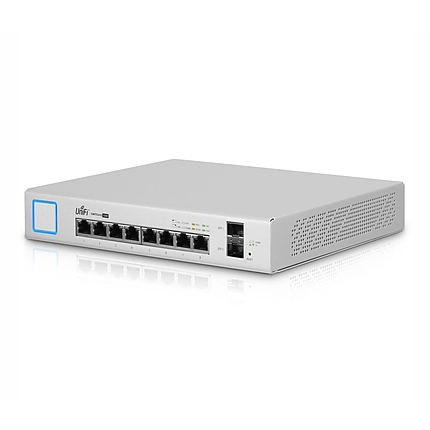 Комутатор Ubiquiti US-8-150W, 8-порта PoE+ GbE, 2xSFP слота, 150W