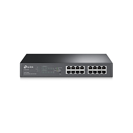 Комутатор TP-LINK TL-SG1016PE, 16х GbE RJ45 порта, 8 x PoE+, 110W макс., Desktop/Rack