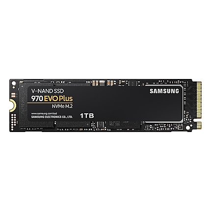 Samsung SSD 970 EVO Plus 1 TB M.2, PCIe Gen 3.0 x4 NVMe 1.3, V-NAND 3-bit MLC, Phoenix Controller, 256-bit Encryption, 1 GB DDR4 SDRAM, Read 3500 MB/s Write 3300 MB/s