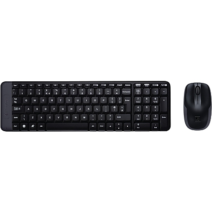 Kомплект безжични клавиатура с мишка Logitech MK220, Черна