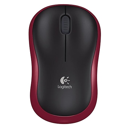 Безжична оптична мишка LOGITECH M185, Червена, USB