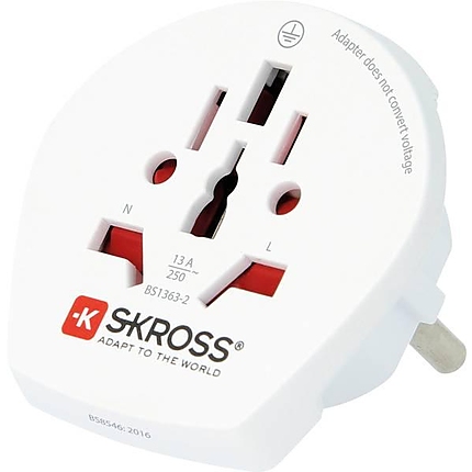 Адаптер SKROSS 1500211E World to Europe, 220V