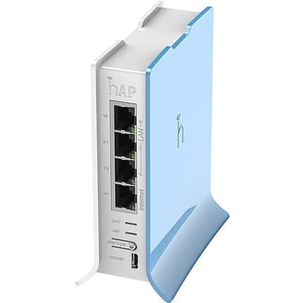 Безжичен Access Point MikroTik hAP lite RB941-2nD-TC, 32MB RAM, 4xLAN, built-in 2.4Ghz 802.11b/g/n, tower case