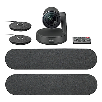 Logitech Rally Conference Solution, 2xRally Speaker, 2xRally Mic Pod, Ultra HD 4K 30 fps, Up To 16 Seats, Motorized PTZ Camera, RightSight, RightLight, RightSound, 15x HD Zoom, Autofocus, Black