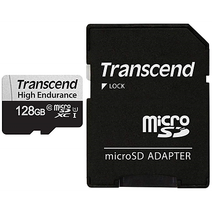 Transcend 128GB micro SD w/ adapter U1, High Endurance