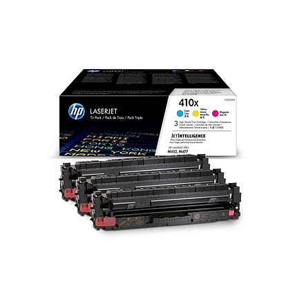 HP 410X 3-pack High Yield Cyan/Magenta/Yellow Original LaserJet Toner Cartridges