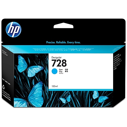 HP 728 130-ml Cyan DesignJet Ink Cartridge