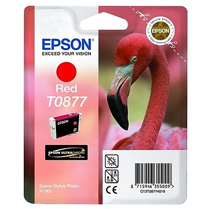 Epson T0877 Red Ink Cartridge - Retail Pack (untagged) for Stylus Photo R1900