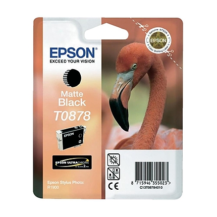 Epson T0878 Matte Black Ink Cartridge - Retail Pack (untagged) for Stylus Photo R1900