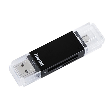 Четец за карти HAMA 181056, USB 2.0, SD/microSD, черен