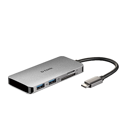 D-Link 6-in-1 USB-C Hub with HDMI/Card Reader/Power Delivery