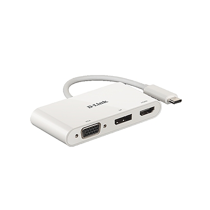 D-Link 3-in-1 USB-C to HDMI/VGA/DisplayPort Adapter