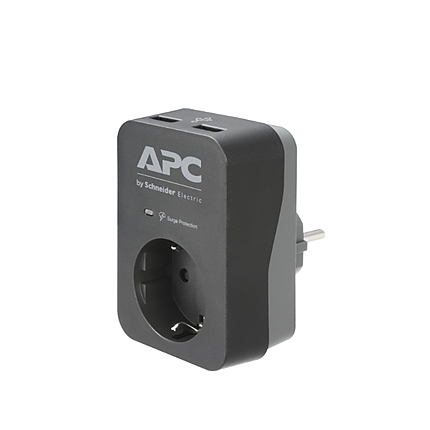 APC Essential SurgeArrest 1 Outlet 2 USB Ports Black 230V Germany