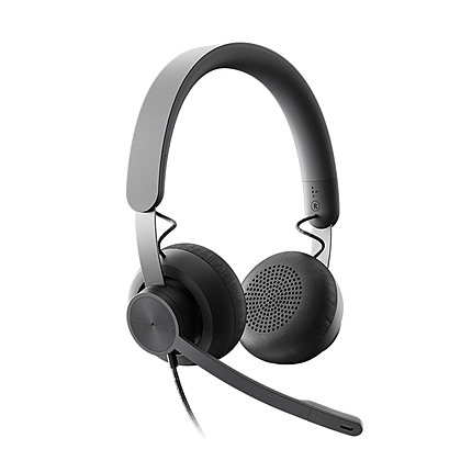 Logitech Zone Wired USB Headset, UC, Noise-cancelling Microphone, Flexible Mic, Passive Noise Isolation, Inline controls, USB-C & USB-A, Graphite