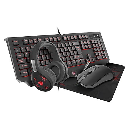 Genesis Gaming Combo Set 4In1 Cobalt 300 Keyboard + Mouse + Headphones + Mousepad, Yu Layout