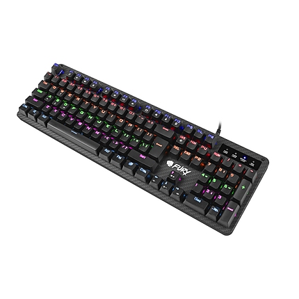 Fury Mechanical gaming keyboard, Tornado, rainbow backlight, jixian blue switch, US layout