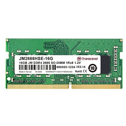 Transcend 16GB JM DDR4 2666Mhz SO-DIMM 1Rx8 2Gx8 CL19 1.2V