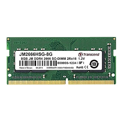 Transcend 8GB JM DDR4 2666Mhz SO-DIMM 1Rx16 1Gx16 CL19 1.2V