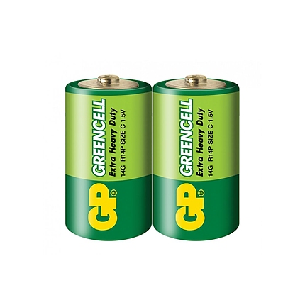 Цинк карбонова батерия GP R14 14G-S2 Greencell /2 бр. в опаковка/ Shrink 1.5V