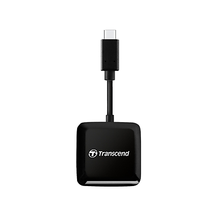 Transcend SD/microSD Card Reader, USB 3.2 Gen 1, Black, Type C