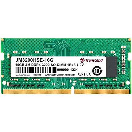 Transcend 16GB JM DDR4 3200Mhz SO-DIMM 1Rx8 2Gx8 CL22 1.2V