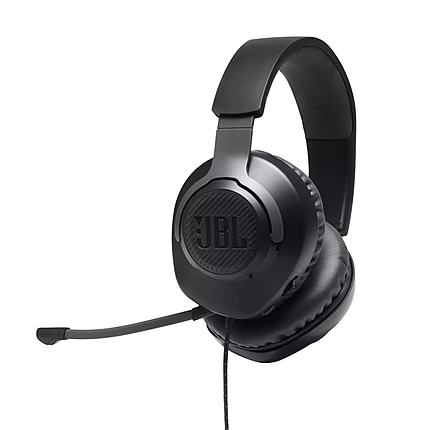 JBL QUANTUM 100 BLK Wired over-ear gaming headset with a detachable mic