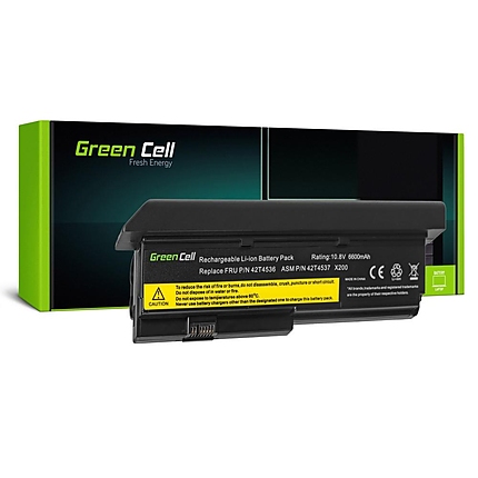 Батерия  за лаптоп IBM Lenovo ThinkPad X200 X201 X201i 42T4534 10.8V 6600mAh GREEN CELL