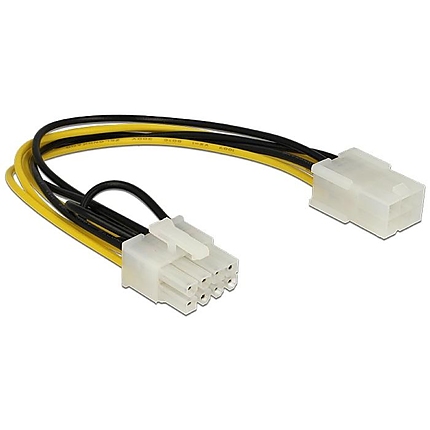 Кабел DeLock PCI Express power 6 pin женско > PCI Express 8 pin, 20 cm