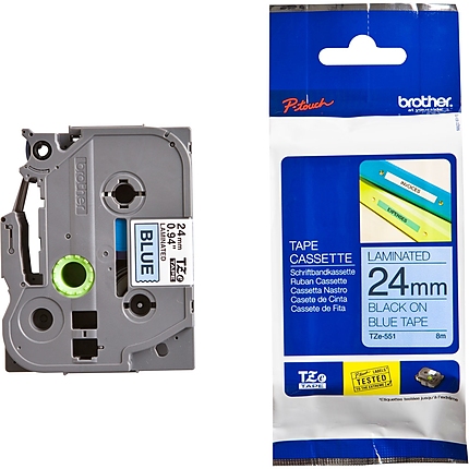 Brother TZe-551 Tape Black on Blue, Laminated, 24mm, 8 m - Eco