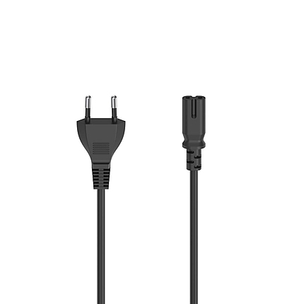 Захранващ кабел HAMA Euro Plug - 2-Pin, 2.5 m, Черен